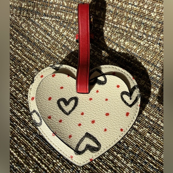 Coach Accessories - Coach Heart Luggage Tag with Crayon Heart Print A2081-2808G Limited Edition